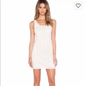 C&C California Lace Tie Back Dress In Vanilla Sz M